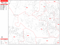 Flower Mound Digital Map Red Line Style